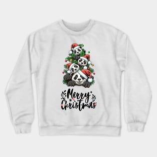 Panda Squad Wishing Merry Christmas Crewneck Sweatshirt